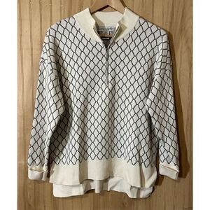 Cherie Collette Women’s Size Large 1/4 Zip Sweater Tight Knit